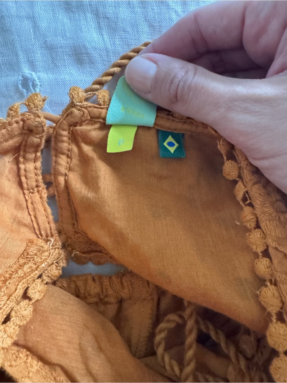 Farm Rio Eyelet Cutout Ring Maxi Dress Brown Caramel NWT Size S - Picture 6 of 6
